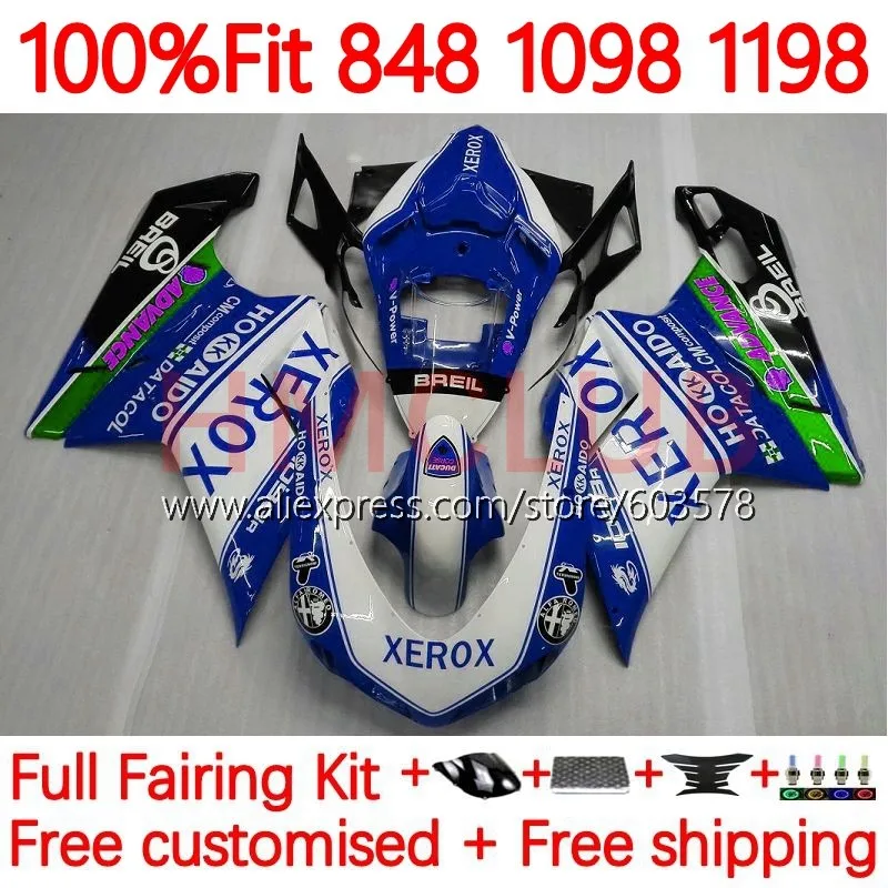 

Инъекция для DUCATI 848 1098 1198 S R 848S 2007 2008 2009 2010 2011 1098R 07 08 09 10 11 12 Синяя обтекатель XEROX 2012 no. 99