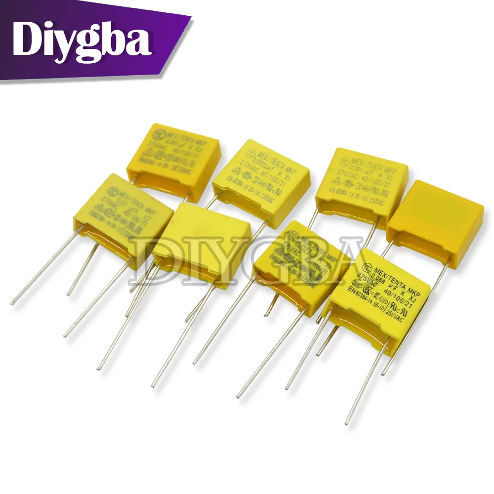 10PCS X2 Safety capacitor 10mm ~ 22.5mm 275VAC 0.022UF 0.047UF 0.1UF 0.15UF 0.22UF 0.33UF 0.47UF 0.68UF 1UF Polypropylene film - купить по