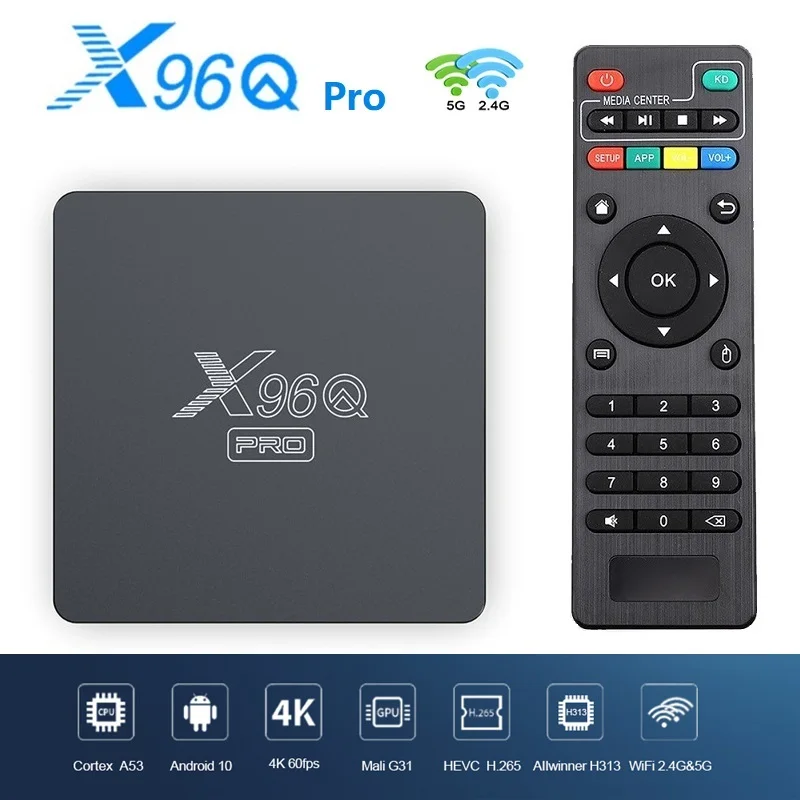 

2021 X96Q Pro Smart TV приставка Android для 10,0 Allwinner H313 Quad Core 2 Гб 16 Гб ROM 2,4G 5G Dual Wifi 4K HD Set Top Media Player