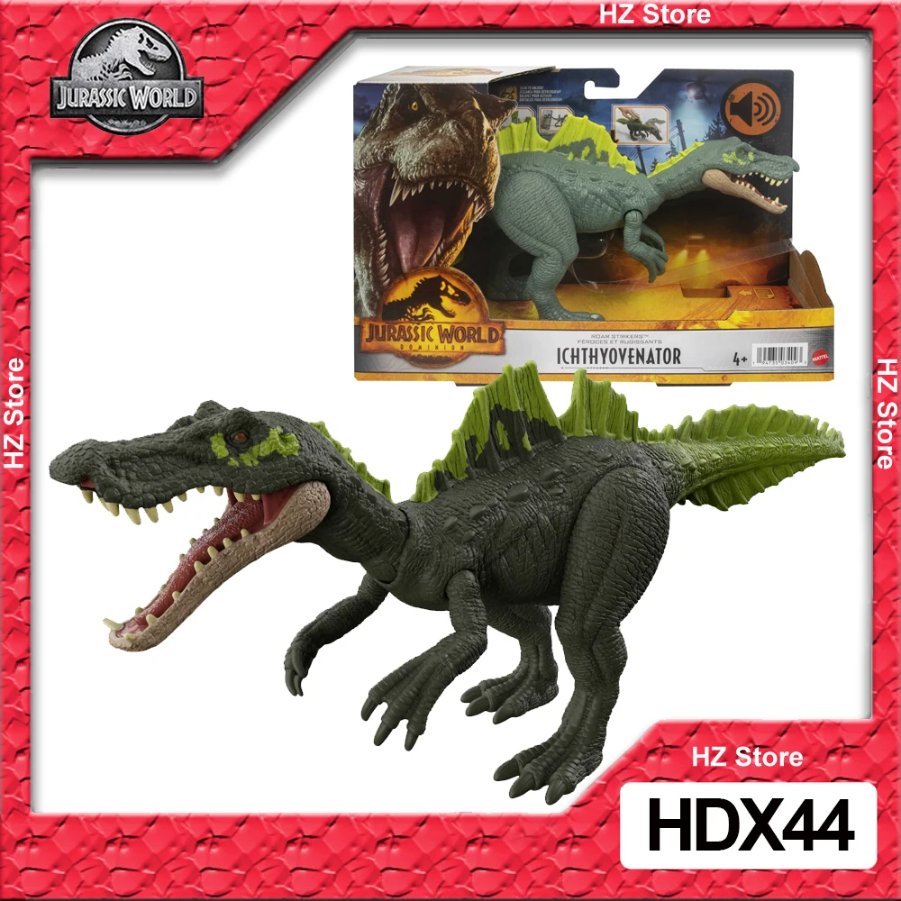 Jurassic World Dominion Roar Strikers Ichthyovenator Roaring Sound Chomp Attack Dinosaur Action Figure for Kids Birthday Gift