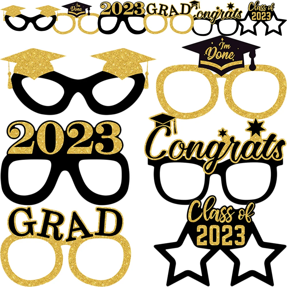 

Graduation Party Glasses Props Eyeglasses Photo Sunglasses Frame New Year Booth Class Selfie Photography Happy Prop Funny