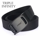 Ремень нейлоновый мужской с автоматической пряжкой, модный Регулируемый Повседневный Пояс для джинсов и штанов
