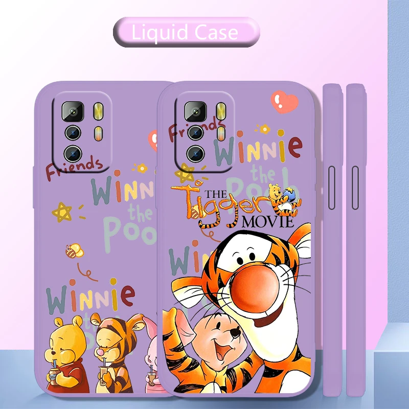

Tigger and Winnie the Pooh Phone Case For Xiaomi Redmi Note 11 11S 11T 10S 10 9S 9T 9 8T 8 Pro Plus 5G Liquid Rope Cover