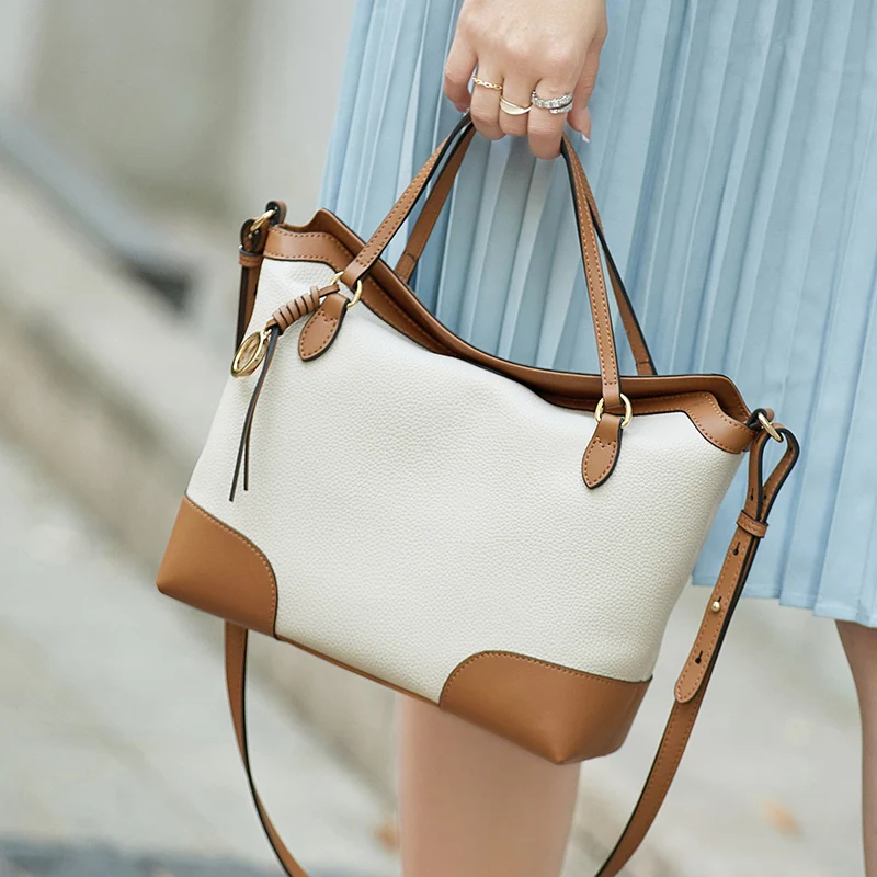 

Limited English Style Women Bag First Cow Leather Original Classical Skin Leather Shopping Bags Big Purses #SC1568