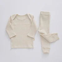 toddler baby girl clothing sets spring autumn boy casual solid striped toppants suit for infant cotton long sleeve kids clothes