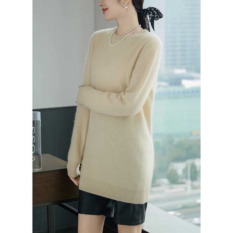 DjzDsm женский топ из 100% мериносовой шерсти пуловер с круглым вырезом свитер