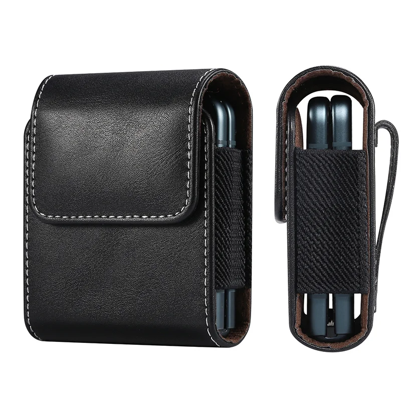 Leather Phone Pouch For Motorola Razr 40 Ultra 5G Magnetic Flip Case Funda For Moto Razr Plus 2023 Gen 4 3 2 Waist Clip Belt Bag