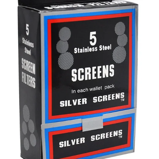 

500 A Box Lens Wholesale Custom Silver Metal Round Mesh Smoking Pipe Screen