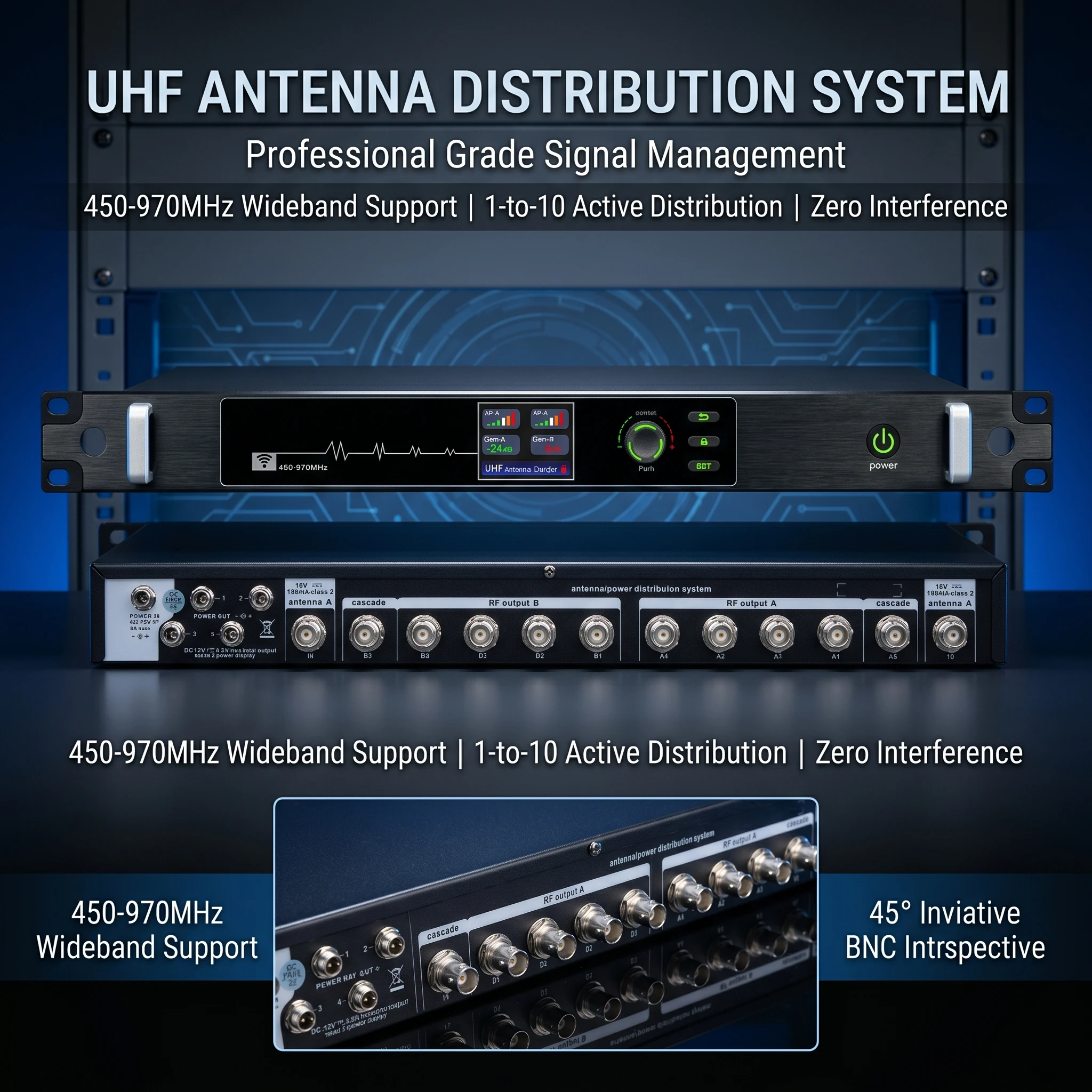 Система распределения антенн Paulkitson AT-10pro 450-970 МГц, без потерь, ультрастабильная, профессиональная, для беспроводных микрофонов на сцене (art.: 3920da552dad6) - 3920da552dad6