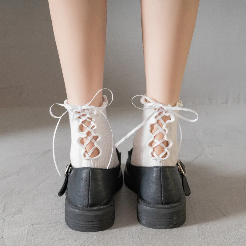 

1 Pair Out Bind Socks Lolita Style Japanese Maiden Lovely Woman Lace Short Socks Summer Sweet Ruffle Cotton Princess Socks