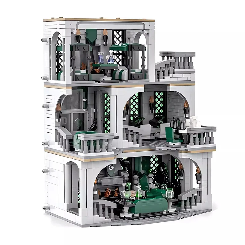 Конструктор Bricklink MOC волшебный фильм школьный домик Слизерин общая комната И