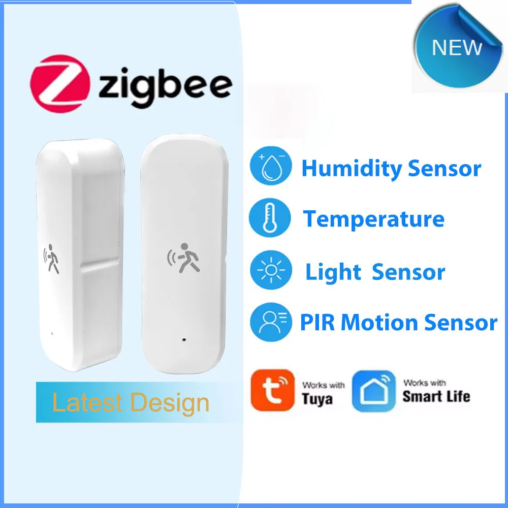 Фото ZigBee Smart Pir датчик движения человека детектор с датчиком температуры и влажности охранная система работает с домашним помощником №1