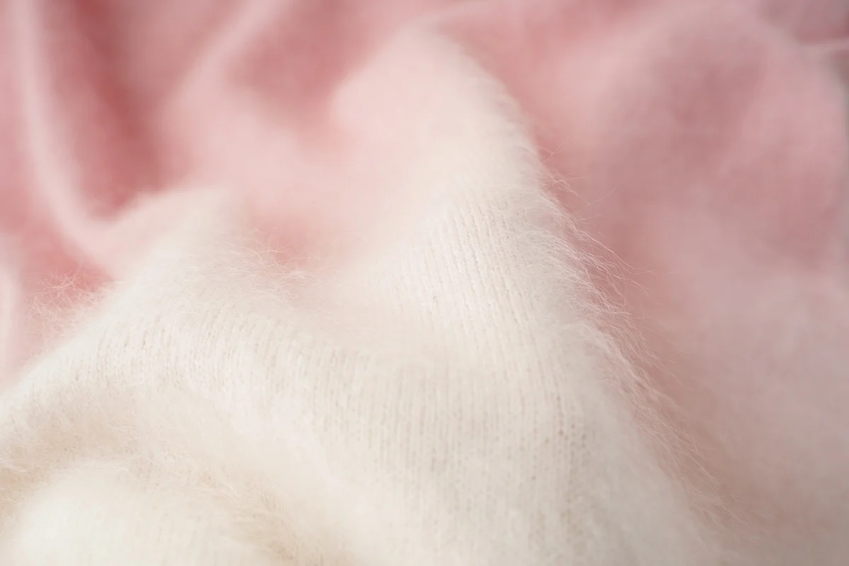 Nanyou 2024 новый осенне-зимний розовый флисовый тканый свитер с длинными рукавами и