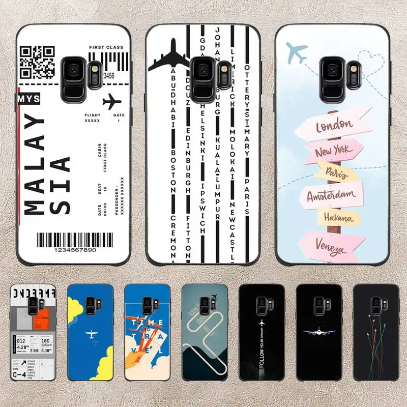 

Plane Flight Ticket Travel Phone Case For Samsung Galaxy S6 S7 Edge Plus S9 S20Plus S20ULTRA S10lite S225G S10 Note20ultra Case
