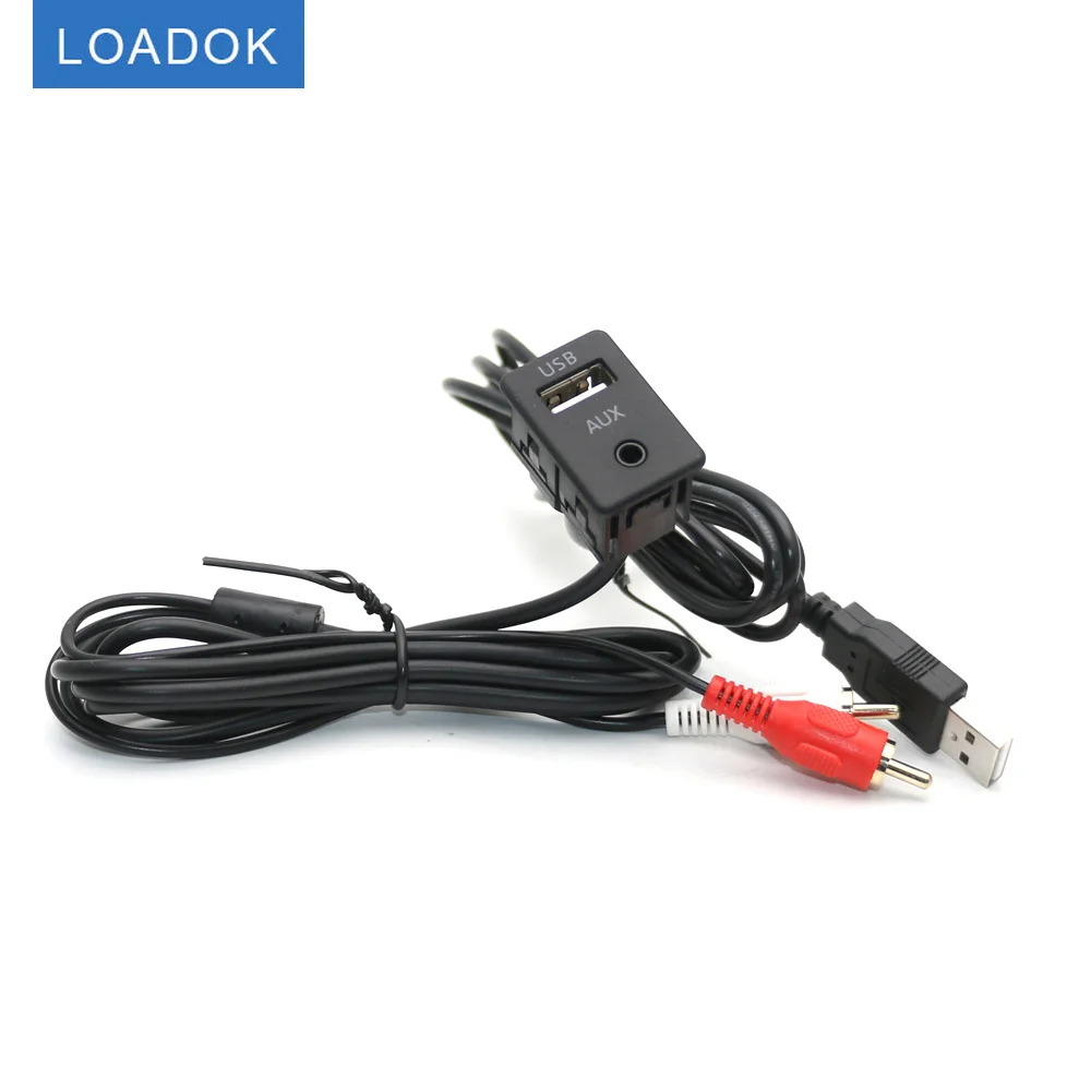 

Утопленное крепление для автомобильного приборной панели с портом USB Type-C, панель переключателя 3,5, AUX-разъем, RCA аудио Удлинительный Кабель-а...