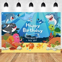 photocall baby birthday seabed fish shark photography backdrop octopus party decoration photographic background kid photo studio
