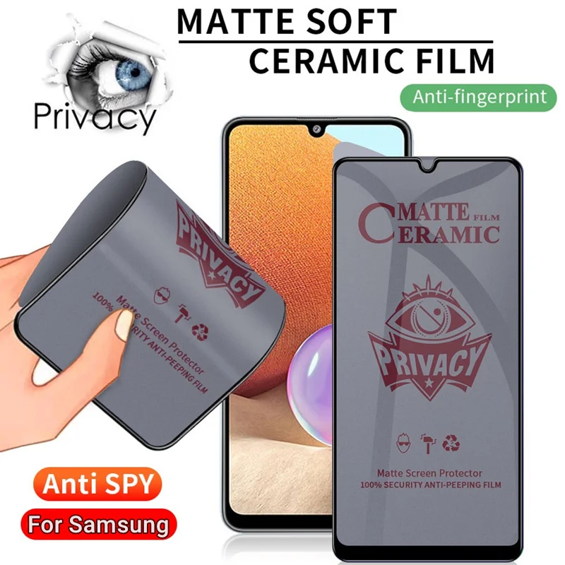 

Матовая керамическая Защитная пленка для экрана Samsung Galaxy S21 Plus S20 FE S22 A12 A52 A51 A32 A72 A50 A22 A71 M51, антишпионская пленка