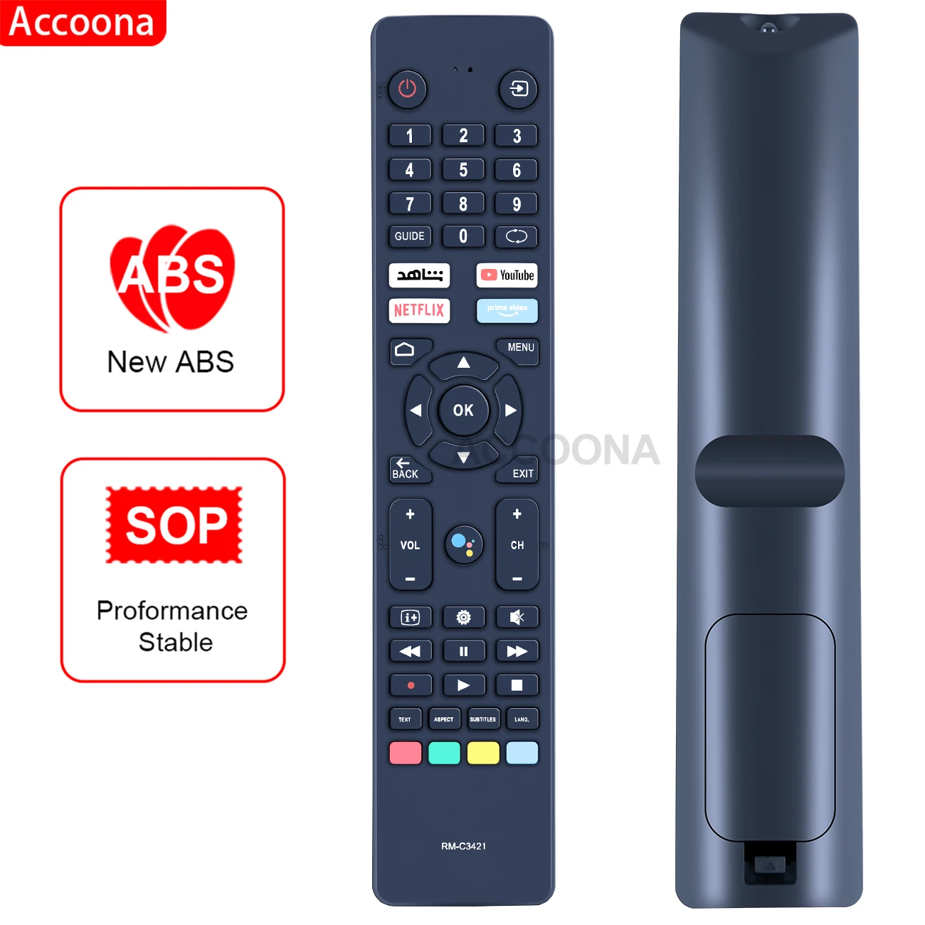 

Accoona New Genuine Smart Voice Remote Control For JVC RM-C3421 RM-C3421A Smart 4K UHD LED Android TV