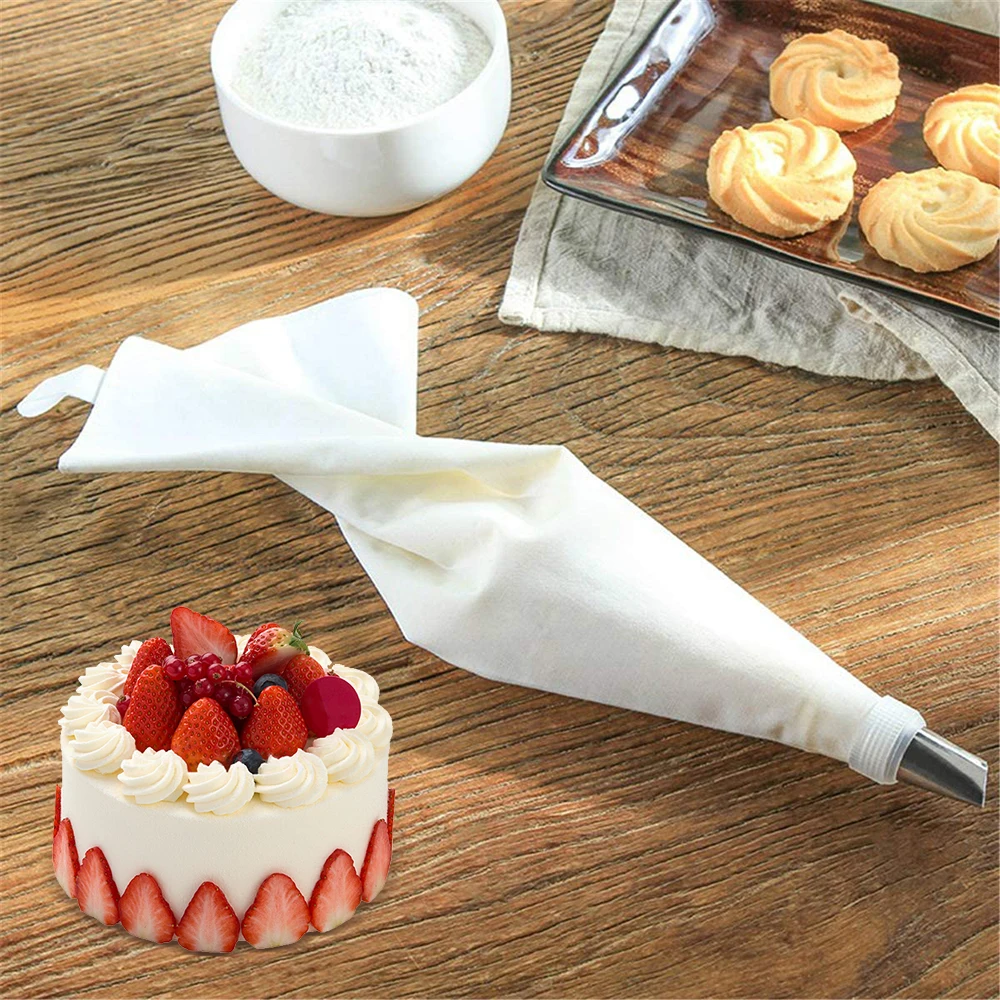 

Piping Bag Set 10/12/14in Reusable Cloth Icing Spray Bags DIY Baking Tools Set of 3 Dishwasher-Safe JAN88