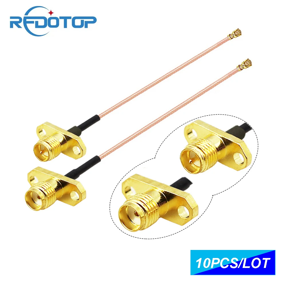 

10PCS/LOT RG178 Cable u.FL IPX IPEX1 Female to SMA / RP-SMA Female 2 Hole Flange Panel Mount WIFI Antenna Extension Jumper