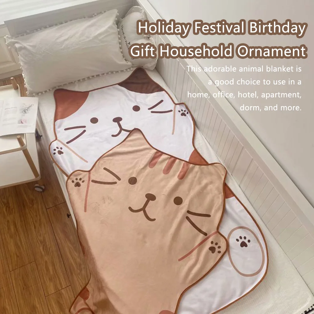 

Office Hotel Portable Cartoon Style Sofa Plush Blanket Summer Air Conditioner Napping Throw Blankets Decor White