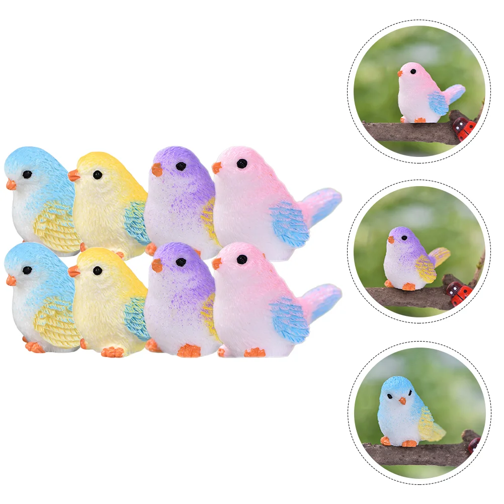 

8Pcs For Home Garden Outdoor Landscape Accessories Miniature Bird Bird Figure for Decor Home Desktop