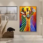 Портрет Африканской женщины, картина маслом на холсте, настенные художественные плакаты, принты в скандинавском стиле, Настенная картина для гостиной, дома