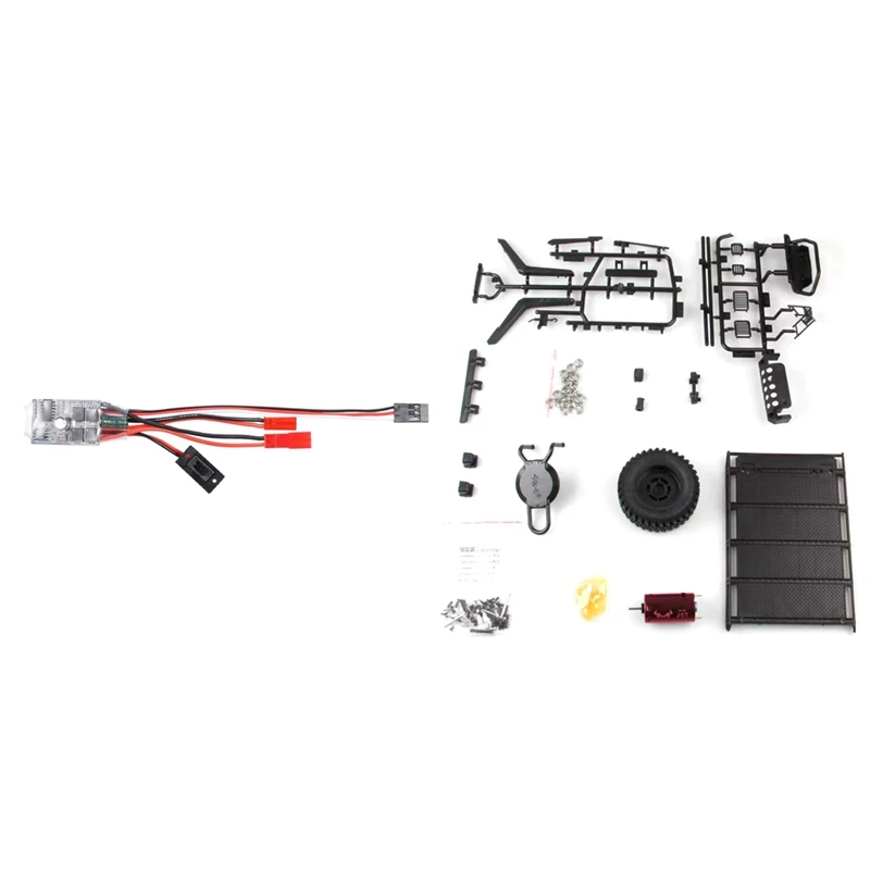 

10A ESC Brushed Speed Controller For WPL C24 B16 B24 MN D90 MN99S & Roof Luggage Rack Bumper Pedal Snorkel Lampshade Set