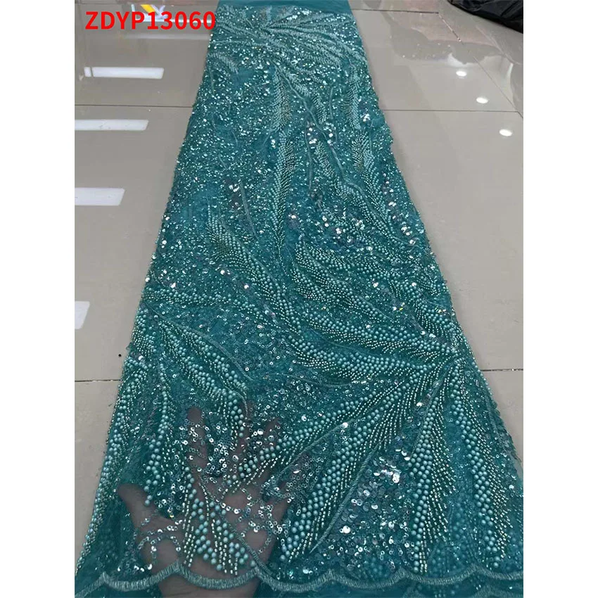 Африканская одежда вышивка бисером блестки кружевная ткань тюль сетка