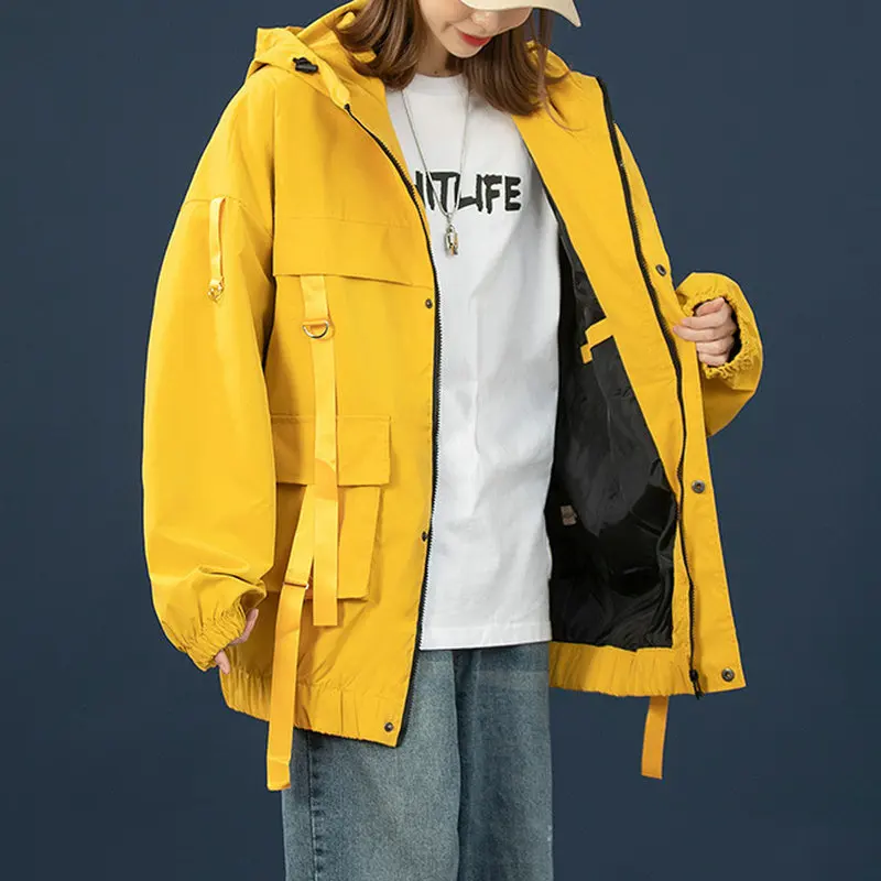 Женская куртка с капюшоном весна 2022 Повседневная ветровка женские куртки пальто