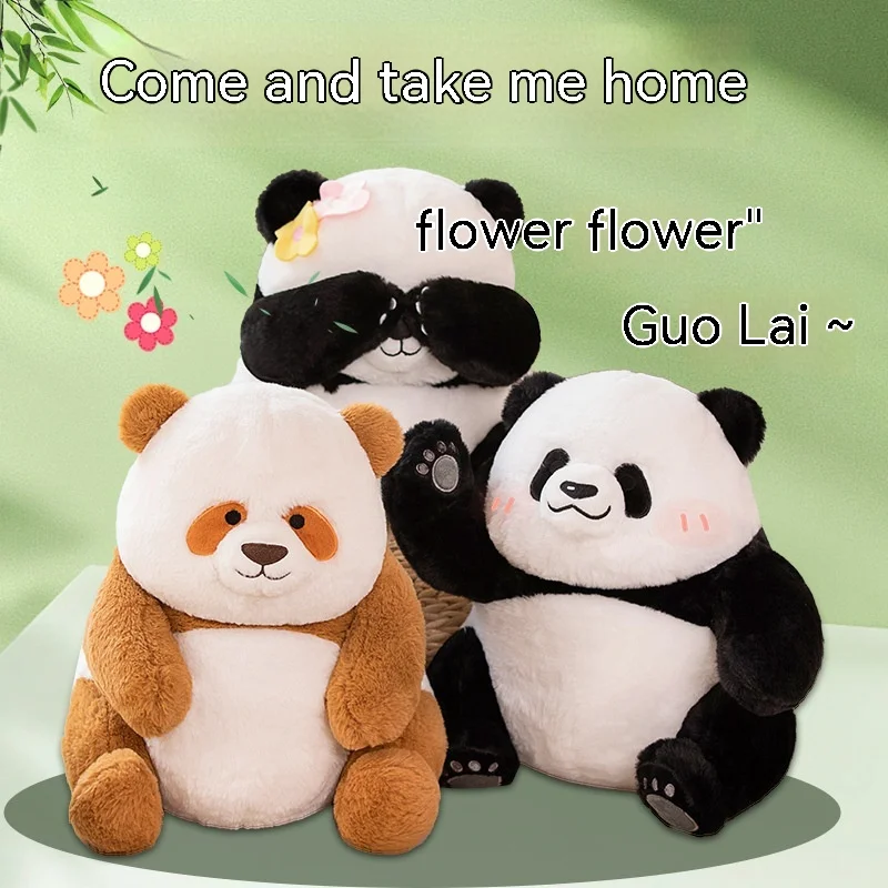 

15-45cm Genuine Collection Simulated Panda Huahua Qizai Doll Plush Toy Decorative Ornament Large Small Doll Holding Gift For Gir