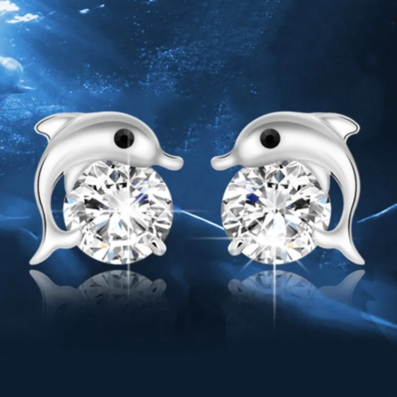 

Dolphin Stone Earrings Stud Earrings Womens New Jewellery Girls Earrings
