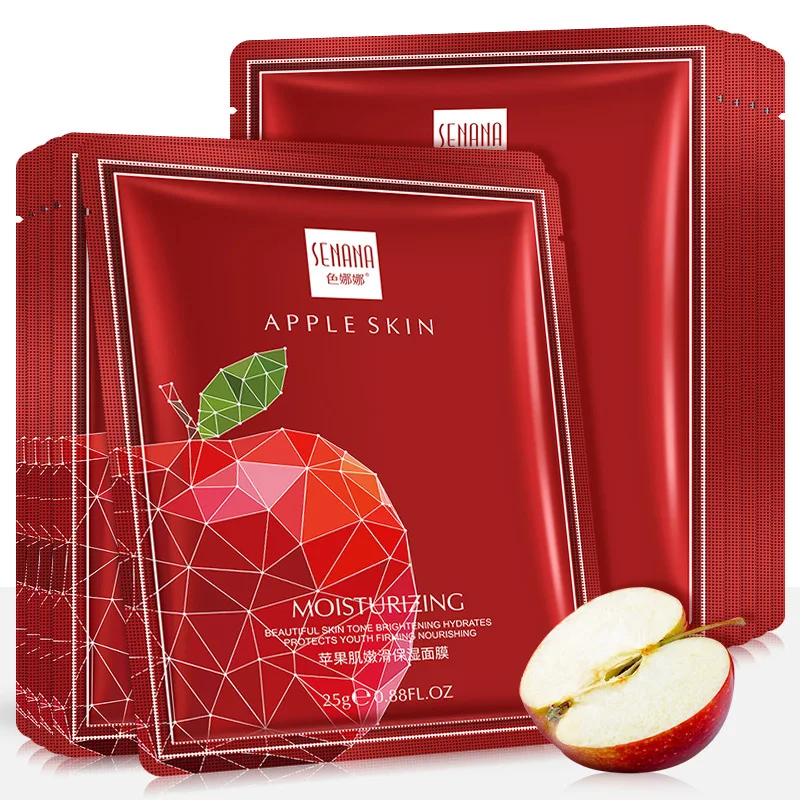 

10pcs Fresh Apple Skincare Face Mask for Facial Moisturizing Brightening Anti-aging Face Sheet Masks for Beauty Face Skin Care