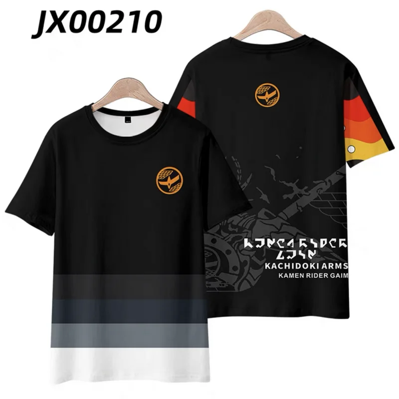 Новинка 2024 футболка Kamen Rider с 3D-принтом Gaim летнее модное кимоно круглым вырезом и