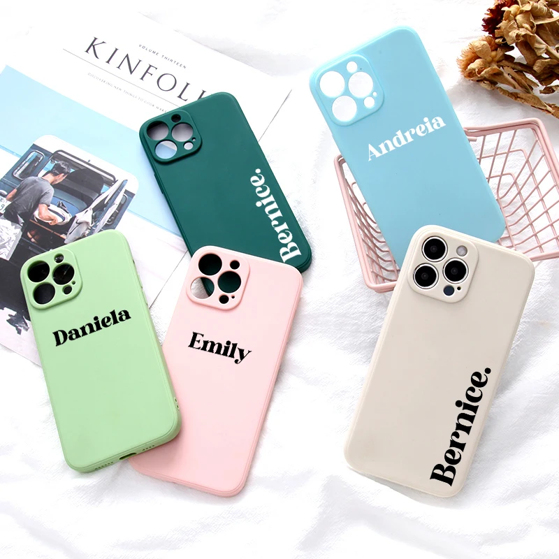 

Personalized Custom Name TPU Case for iPhone 13 12 11 Pro Max 12 Mini SE 2020 7 8 Plus X XS XR Luxury Colorful Protective Cover