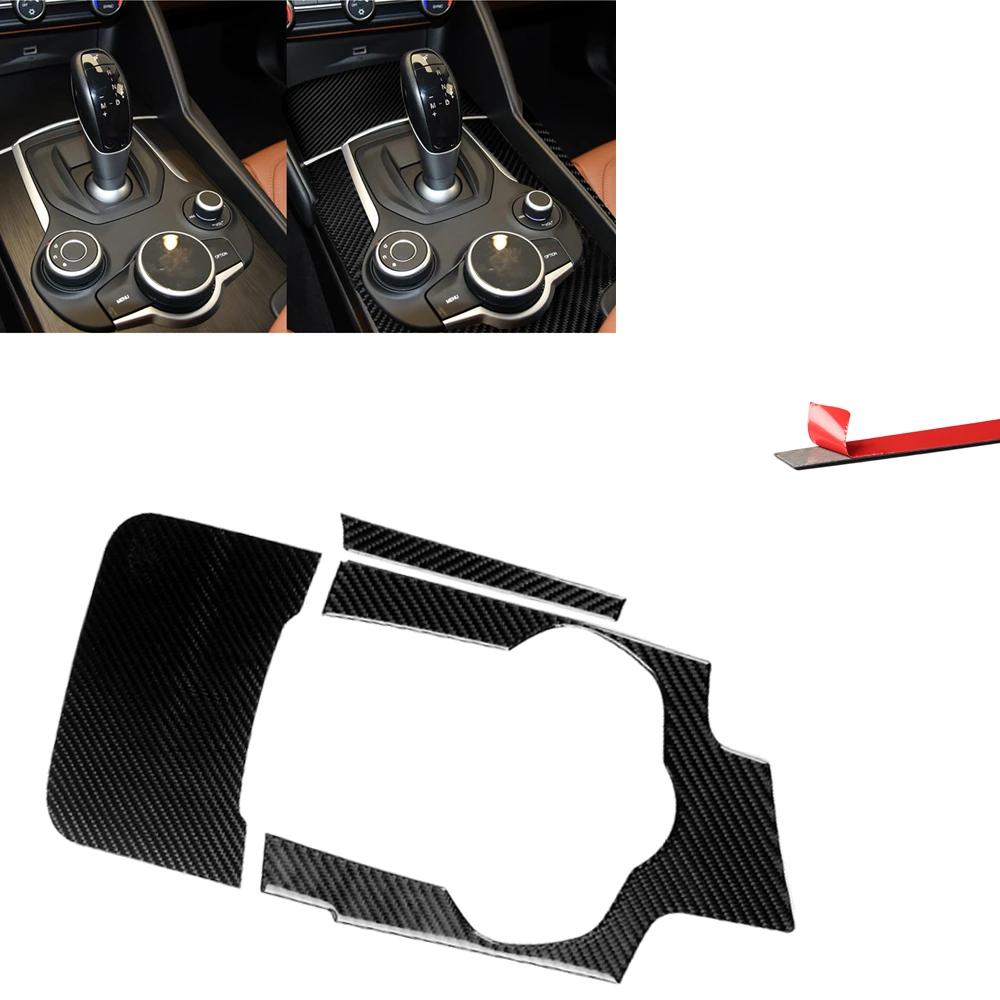 

Carbon Fiber Gear Shift Box Panel Trim Cover Shifter Center Console Board Frame Sticker Strip For Alfa Romeo Giulia 2017-2019