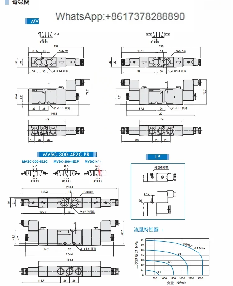 Тайваньский Золотой Соленоидный клапан MVSC-300-4E2C/4E2