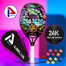 ABELHA 24K 전체 탄소 섬유 비치 테니스 라켓, 거친 표면, 커버 백, 오버글루, 선물 선물, 주식