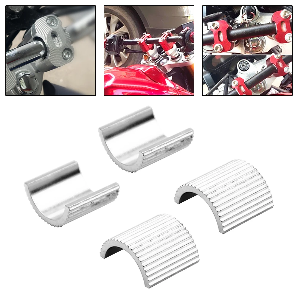 Купи 4pcs Motorcycle Handlebar Riser Spacer Handle Bar Clamp Adapters 22mm to 28mm Aluminum Alloy Spacers for Bike Motorbike Scooter за 211 рублей в магазине AliExpress