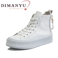 dimanyu sneakers boots women large size 41 42 43 new autumn genuine leather round toe flat women shoes lace up short boots women