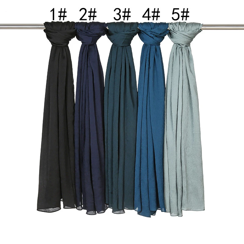 

Fashion Womens Hijabs Long Scarf Solid Color Spring Muslim Shawl Plain Soft Turban Tie Head Wraps 180*70Cm 15 Colors 2022 New
