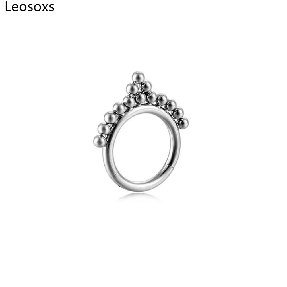 

Leosoxs 1pcs Stainless Steel Nose Ring Ball Comes with Connecting Rod Closed Ring Piercing Jewelry New