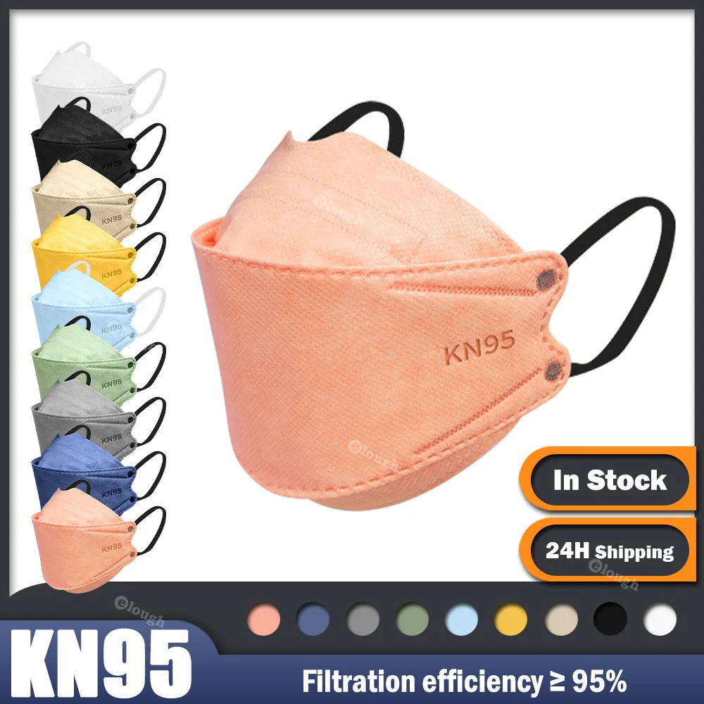 

10-100PCS Mascarillas FPP2 Homologada España Morandi KN95 Face Mask Adult FFP2Mask 4 Layer Masque FFP 2 Fish Mask KN95Mask Color