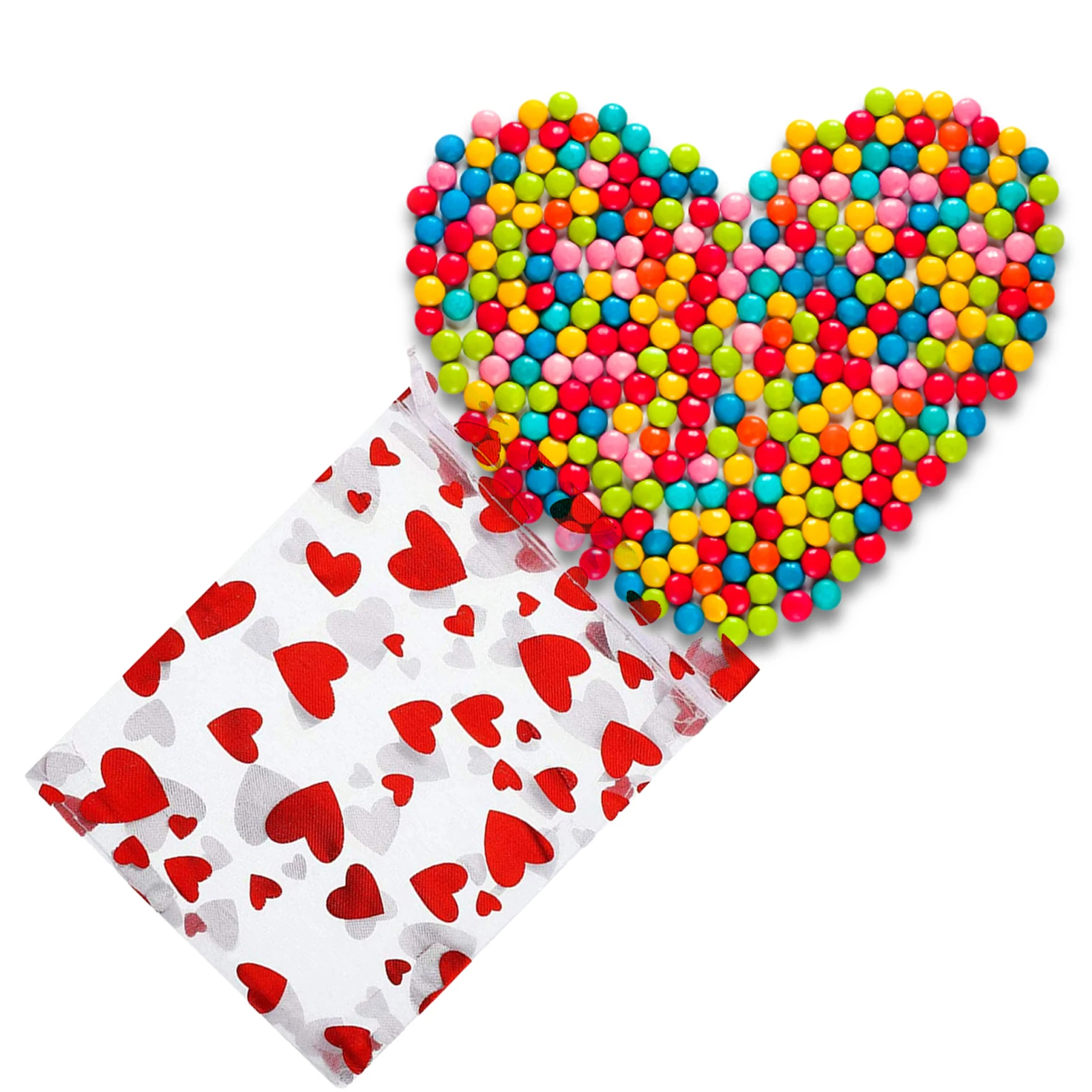 

Candy Bags 100 PCS Valentine's Day Candy Bags Love Heart Drawstring Pouches Bags Food Storage Bags For Valentine's Day Wedding