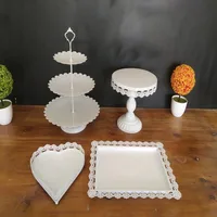 European-Style Iron Cake Stand Wedding Props Party Events Dessert Table Cake Pop Plate Set Wedding Display Table Room Decoration