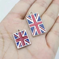 5pcs enamel colorful british flag charms pendants for necklaces bracelets earrings keychain diy craft jewelry making accessories