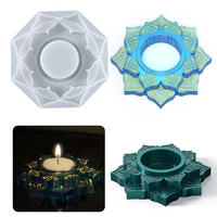 diy flower candle holder silicone mold epoxy resin craft concrete plaster casting mold making homemade candle storage box molds