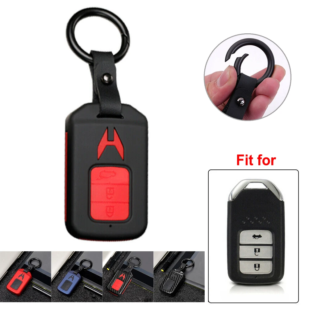 

ABS Carbon fiber Silicone Car Key Cover Protector Case For Honda Vezel Civic Jazz CRV HRV Fit C-RV keychain Fob Accessories