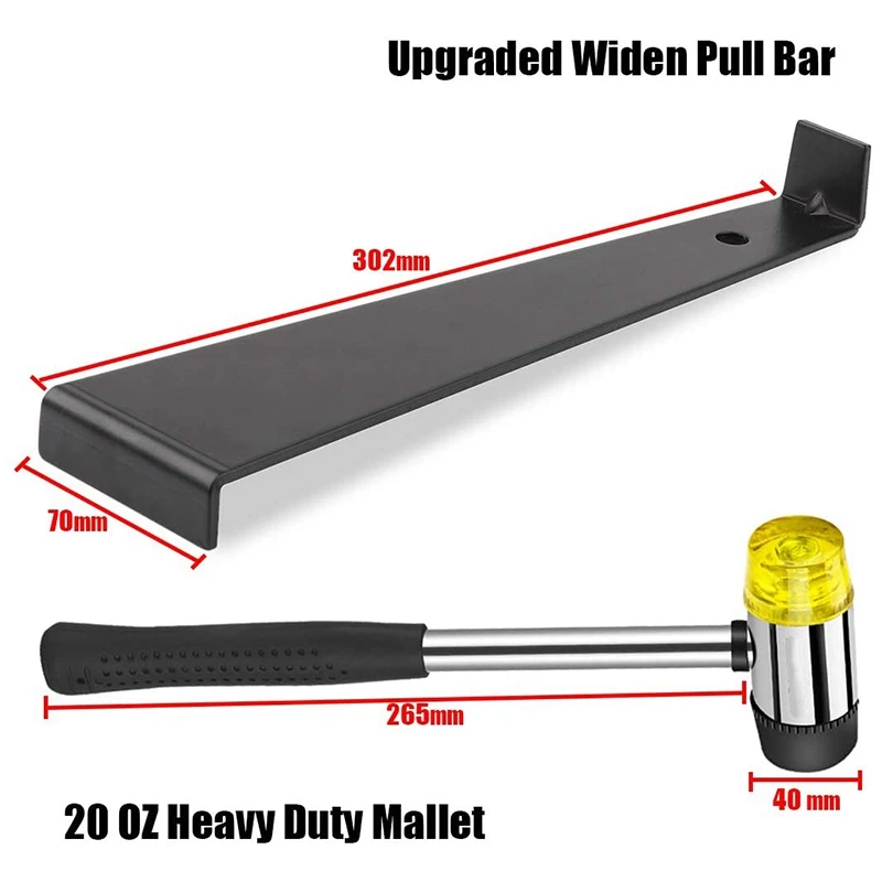 

Laminate Wood Flooring Installation Kit With 40 Spacers, Tapping Block, Widen Pull Bar, Knee Pads And Rubber Mallet