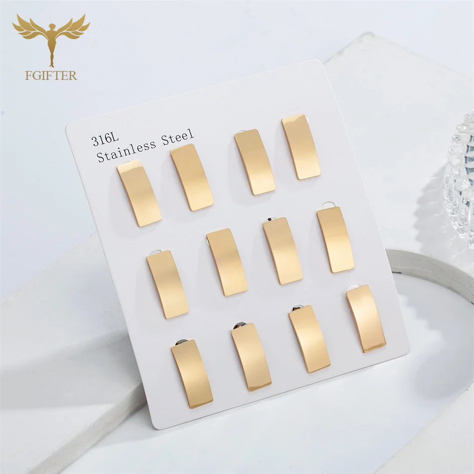 Серьги-гвоздики из нержавеющей стали 6 пар